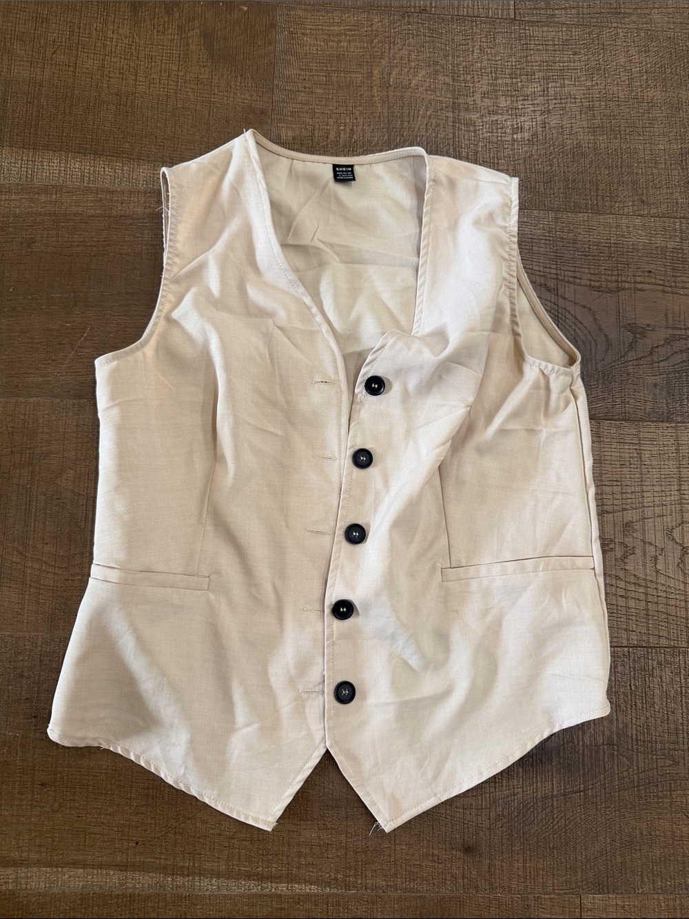 SHEIN Cream Buttoned Women's Tunic Vest